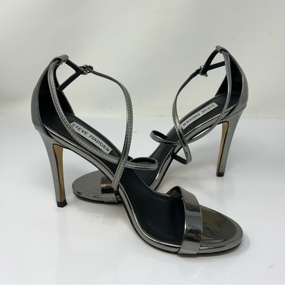 Steve Madden Shoes - STEVE Madden Felix Heeled Sandals. Silver. Size 8.